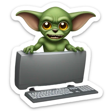 gremlin with computer sticker