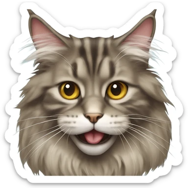 Maine Coon with a stupid mouth and stupid eyes  sticker
