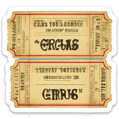 Vintage circus tickets  sticker