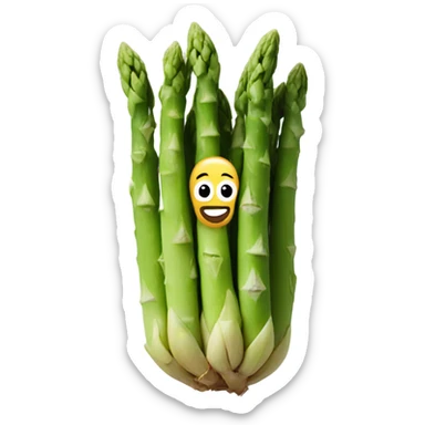 Asparagus with a face and wings  sticker