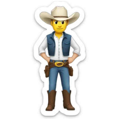 white cowboy shrugging shrug sticker