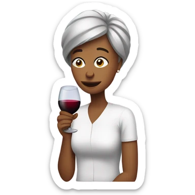 Stressed out mom with wine sticker