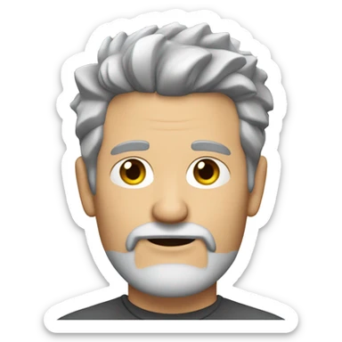 54 year old white male with grey spiky hair ad grey goatee beard sticker