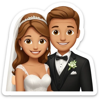 Newly married hot couple sticker
