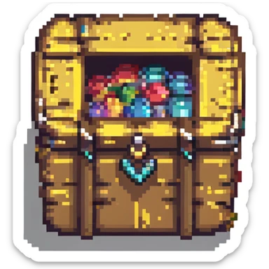 pixel art treasure chest sticker