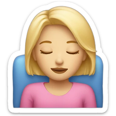 Blond girl sleep on coach sticker