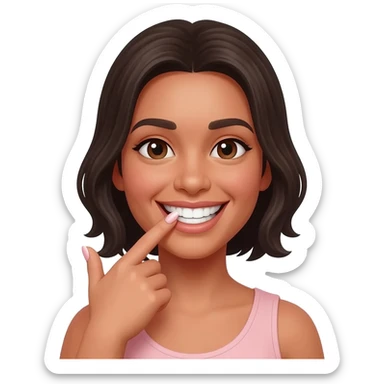 puedes hacer una cara de una persona sonriendo con la mano con uñas en la boca? 😁+💅 sticker