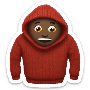Red bog wearing sweater  sticker