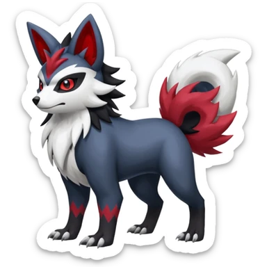 Zorua-Zangoose-Obstagoon-Absol-hybrid-fusion, full body sticker