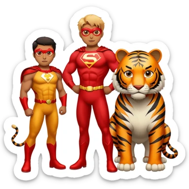 DANGEROUS TIGER WITH SUPER MAN  sticker
