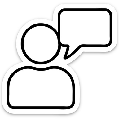 unit talking with simple speech bubble sticker