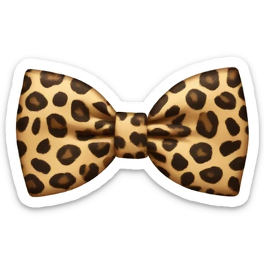 Leopard print bow sticker