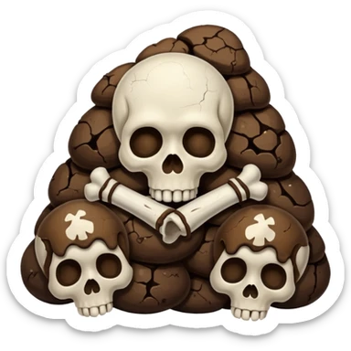 ((poop emoji))with  3 skulls sticker