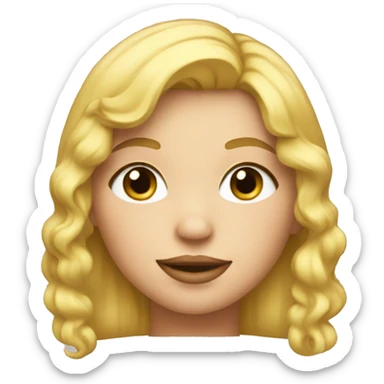 a blonde girl with puffy cheeks sticker
