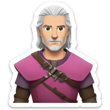Geralt of Rivia with pink Dress sticker