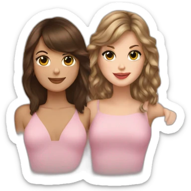 Taylor swift with brune girl sticker