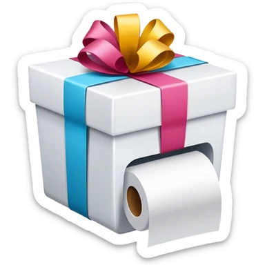 toilettes dans du papier cadeau sticker