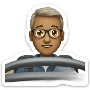 Intellectual Disability Man Driving School Bus sticker