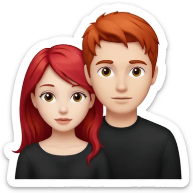 Red haired girl with white guy dark romance sticker