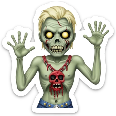 iron maiden zombie eddie glamour sparkle dance sticker