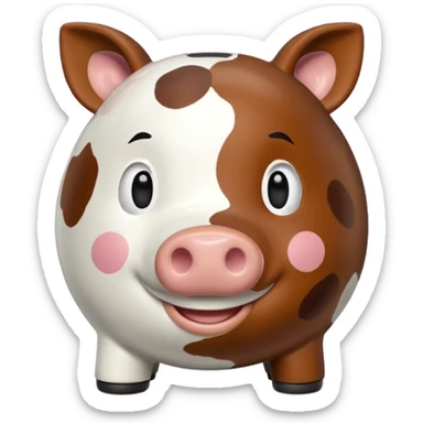 cow piggiebank sticker