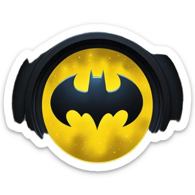 Window with Batman's sign in the dark sky sticker