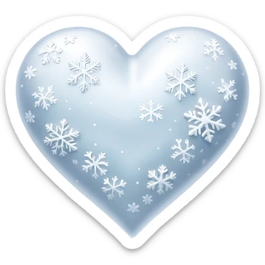 Snow heart sticker