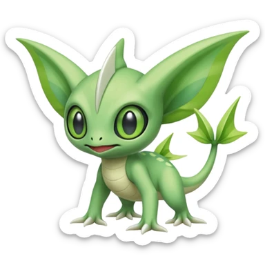 Celebi-Axew-hybrid-Fakémon-creature (full body) sticker