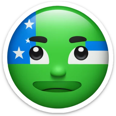 bandera como  en azul y verde con una "J" negra y sin ninguna persona  sticker