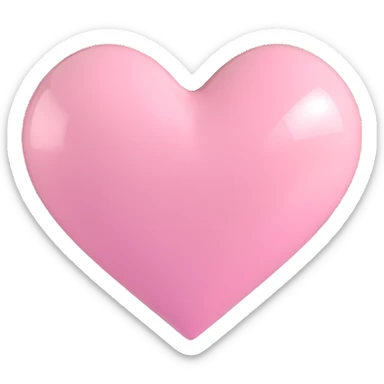 light pink heart glossy 3D look sticker
