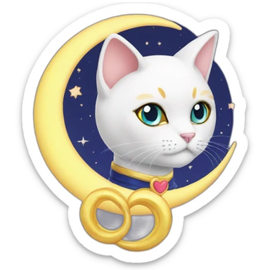 cat moon sailor moon sticker