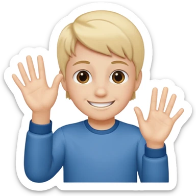 Kid doing 67 hand thing sticker