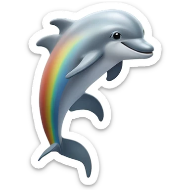 dolphin with rainbows sticker