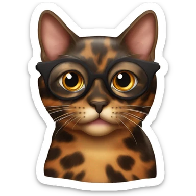 tortoiseshell cat who’s blind in one eye sticker