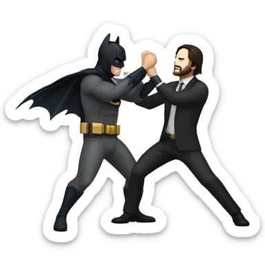 Batman fighting John wick  sticker