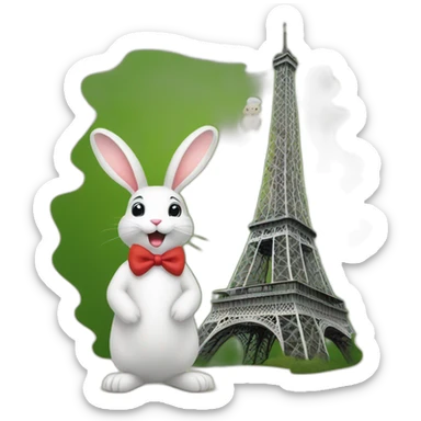 Rabbit and Eifel Tower sticker