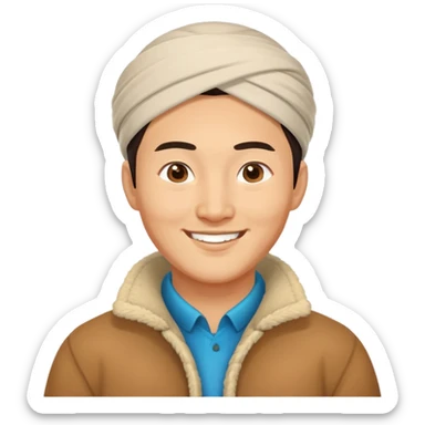 Kazakh man smile sticker