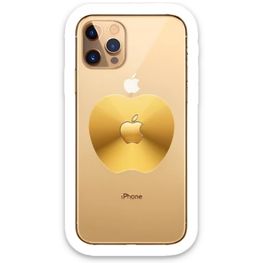 Gold iPhone 16 Pro Max, apple logo in middle and no text backview sticker