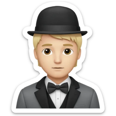 Bow Ties, Coats, and hat, man, modern, blonde man sticker