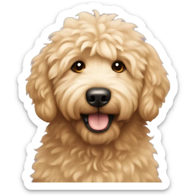 A cute fluffy golden doodle sticker