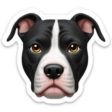 pitbull black tri with cropped ears sticker