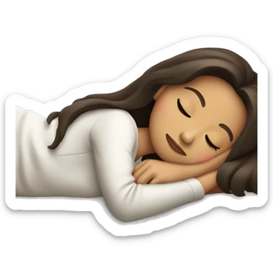 Brunette girl sleeping sticker