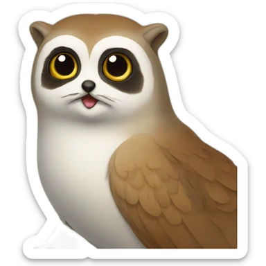 Chouette sur loutre sticker