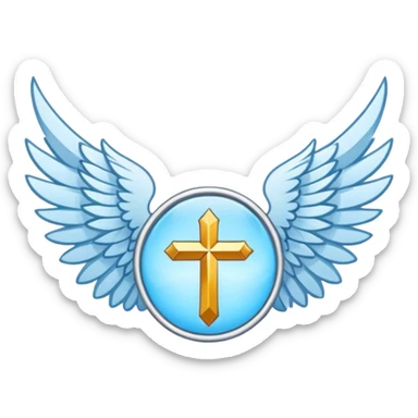 wings emblem holy saint light blue sticker