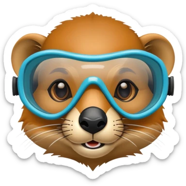 mongoose wearing snorkel goggles sticker