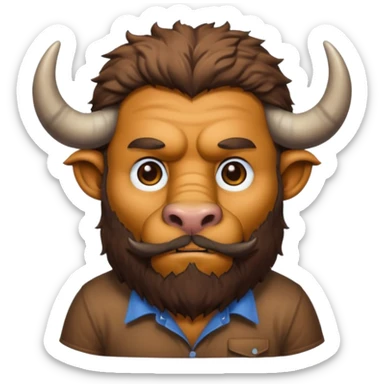 bearded buffalo with shirt sticker