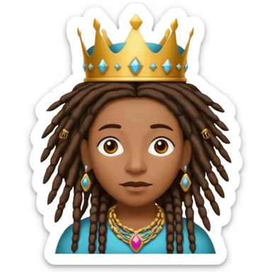 Black Nan with dreads and a crown  sticker
