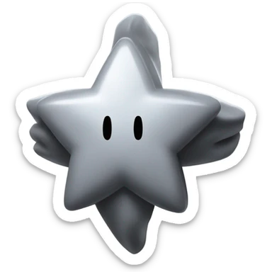 Gray Kirby being a Mario power up star but it’s circle sticker