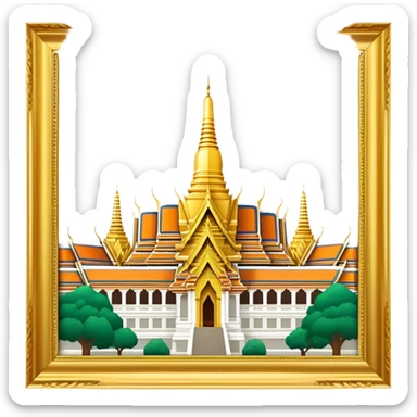 Grand Palace Bangkok Landmark Emoji – Featuring golden spires, Thai architecture, and the Emerald Buddha Temple. sticker
