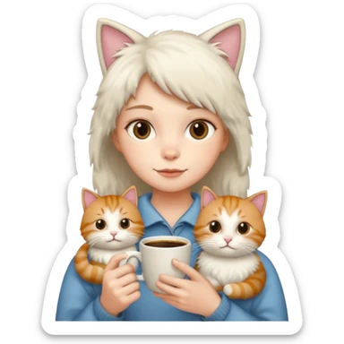 Coffee and cats sticker